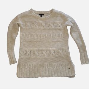 American Eagle AEO Sweater XXS Chunky Cable Knit Ivory Cream Wool Blend Womens